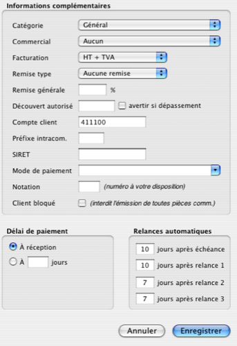 Cogilog Gestion: une fiche client